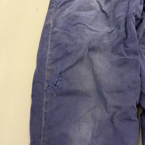 Vintage 60s Blue Sanforized Workwear Cotton Chinos 34x28 - Picture 2 of 5